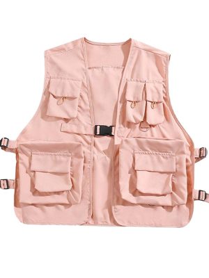 Utility Vest Waistcoat Fishing Vest Lightweight Cargo Vest Outerwear for Adults Outdoor Sports Photography