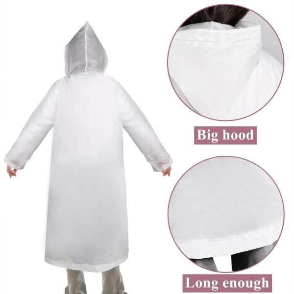 12 Pack Rain Ponchos for Adults, Reusable Raincoat with Drawstring Hood, Portable EVA Rain Jackets for Women Men, Waterproof