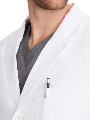Medical Lab Coat Leo White Coat with 5 Pockets, Soft & 2-Way Stretch Fabric 5150
