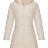 Women Puffer Jacket Reversible Spring and Winter Fashion Warm Quilted Long Hooded Padded Bubble Coat