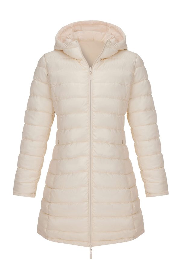 Women Puffer Jacket Reversible Spring and Winter Fashion Warm Quilted Long Hooded Padded Bubble Coat