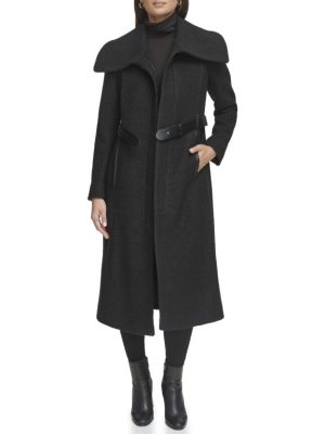 Women's Textured Twill Wool Blend Coat