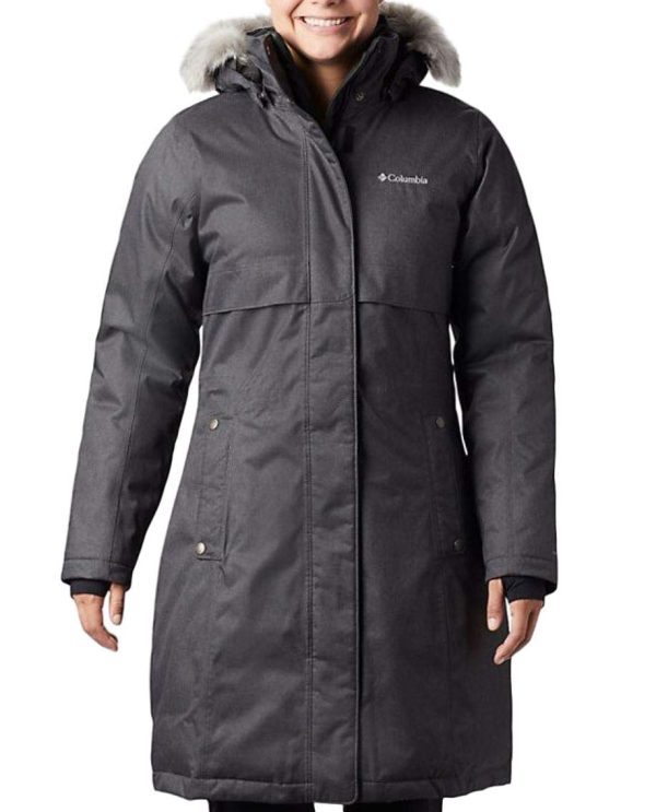 Womens Apres Arson II Down Long Omni Heat Hooded Winter Jacket Black Medium