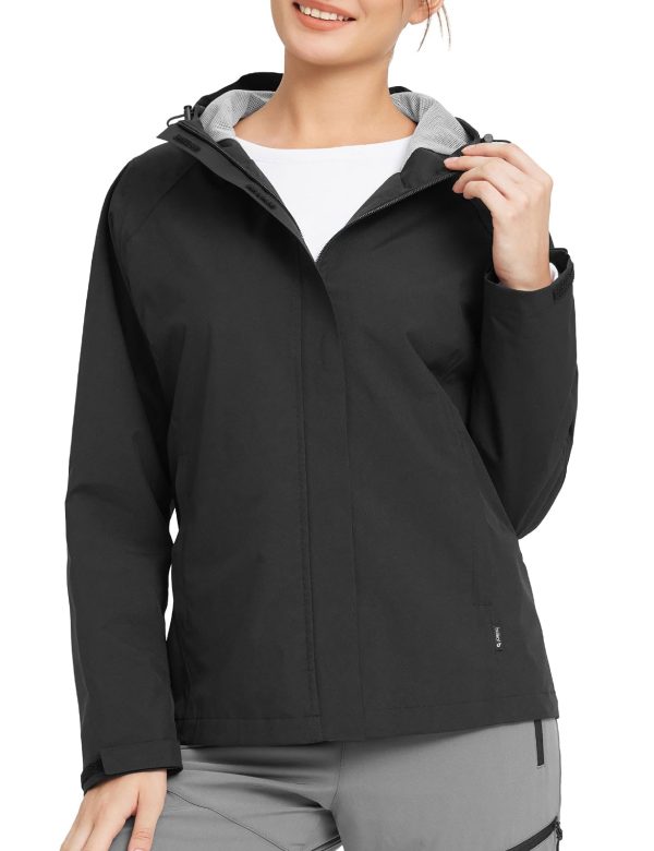 Womens Rain Jacket Waterproof Lightweight Hooded Windbreaker Hiking Traveling Outdoor Raincoat