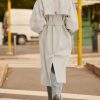 Womens Long Trench Coat Fall Fashion Oversized Double Breasted Lapel Overcoat Outerwear with Belt
