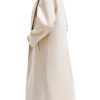 Women's Winter Wool Coat Notch Lapel Single Breasted Casual Mid Long Pea Trench Coat