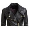 SAMS Classic Women Genuine Leather Jacket - Ladies Slim Fit Motorcycle Jacket Black