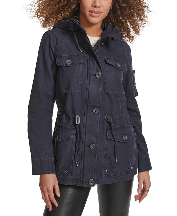 Women's Lightweight Cotton Military Jacket (Standard & Plus Sizes)