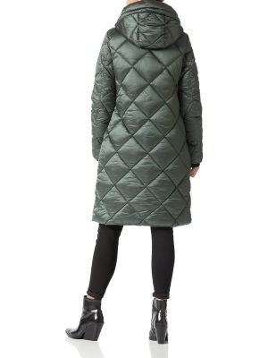 Women Long Heavy Puffer Coat Diamond Quilted Thermal Thicken Winter Parka Windproof Jacket with Hood