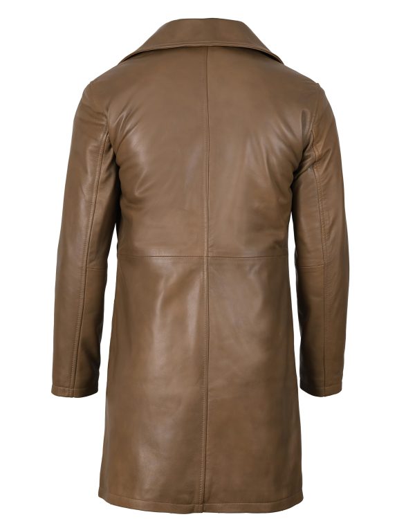 Leather Coat Men - Stylish Car Coat Long Leather Jacket Men