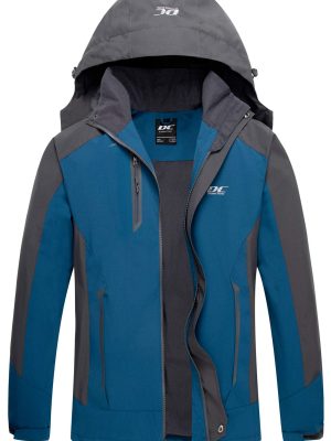 Men's Hooded Waterproof Jacket Lightweight Rain Jacket Outdoor Casual Sportswear