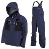 PRO Men's Fishing Rain Suit - 3-Layer Waterproof Breathable Wader Set Jacket&Bib Pant,Foul Weather Gear