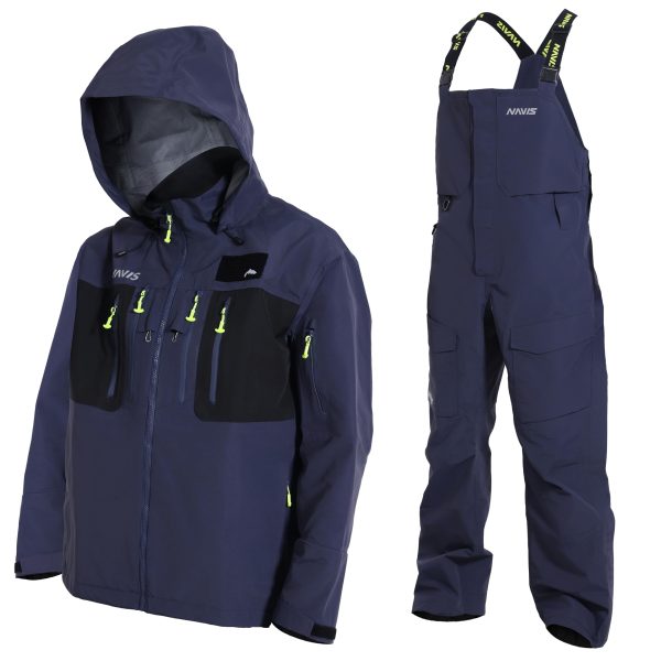 PRO Men's Fishing Rain Suit - 3-Layer Waterproof Breathable Wader Set Jacket&Bib Pant,Foul Weather Gear