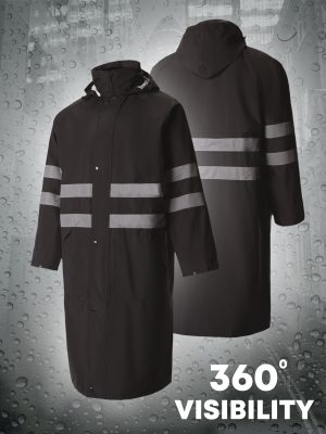 Safety Raincoat ALBATROSS PLUS Long Hooded Waterproof Emergency Rain Jacket Poncho for Men Women Adults