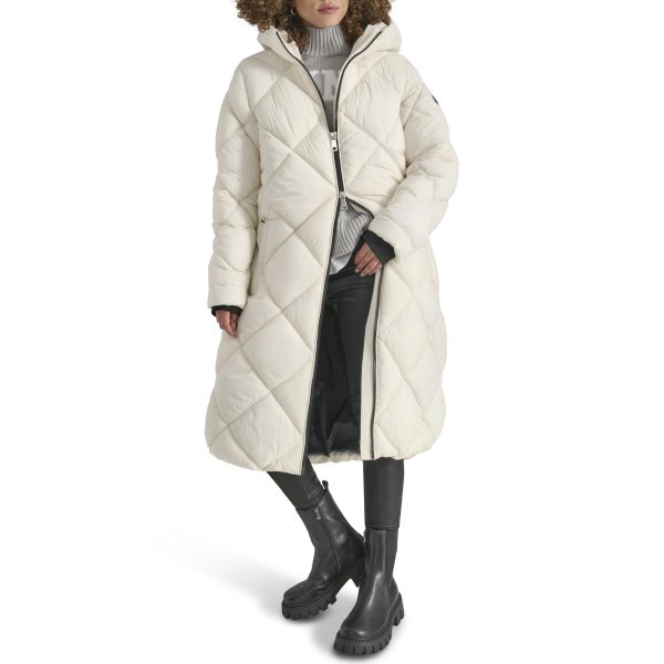 Women's Hooded Diamond Quilt Long