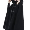 Cape Coat Women Hooded Poncho Cloak Vintage Plus Size Outwear Winter