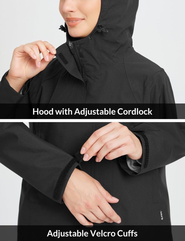 Womens Rain Jacket Waterproof Lightweight Hooded Windbreaker Hiking Traveling Outdoor Raincoat