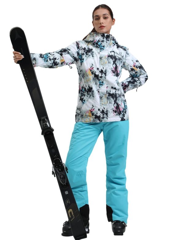 Women's Ski Jacket and Pants Waterproof Windproof Snowsuit Snowboarding Coat Insulated Warm Winter