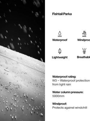 Fishtail Parka Coat for Men and Women - Waterproof jacket with Elasticated cuffs
