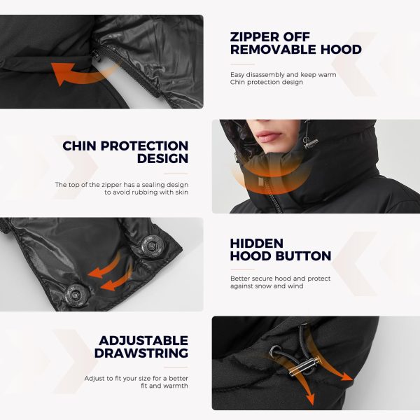 Women's Winter Warm Packable Long Lightweight Hooded Outwear Pockets Puffer Coat Parka Jacket