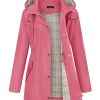 Women Waterproof Outdoor Hiking Raincoat Women Lined Rain Jacket Lightweight Hooded Jackets Trench Coats