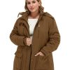 Women's Winter Plus Size Thickened Cotton Coat with Detachable Hood