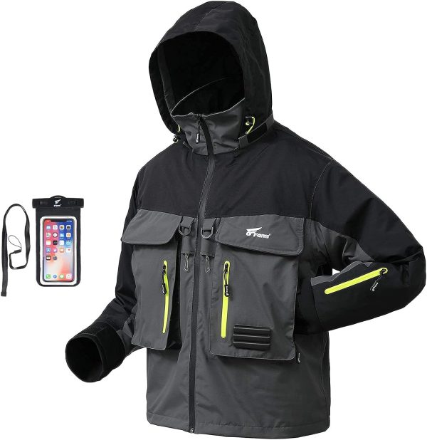 Fishing Wading Jackets Breathable Waterproof Fishing Rain Jackets for Men&Women