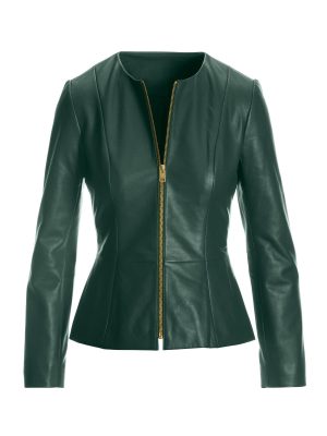 Womens Drowned Black Biker Lambskin Genuine Leather Jacket, Biker Jacket