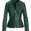 Womens Drowned Black Biker Lambskin Genuine Leather Jacket, Biker Jacket