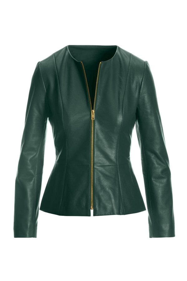 Womens Drowned Black Biker Lambskin Genuine Leather Jacket, Biker Jacket