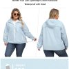 Plus Size Womens Rain Jacket with Hood Waterproof Raincoats Lightweight Packable Outdoor Trench Coat XL-5XL