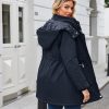 Maternity 3 in 1 Winter Coat Thicken Quilted Lined Warm Hooded Outwear Long Puffer Down Jacket Parka with Pockets