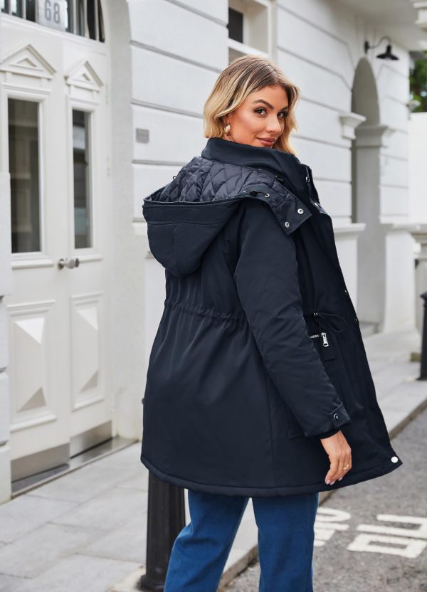 Maternity 3 in 1 Winter Coat Thicken Quilted Lined Warm Hooded Outwear Long Puffer Down Jacket Parka with Pockets