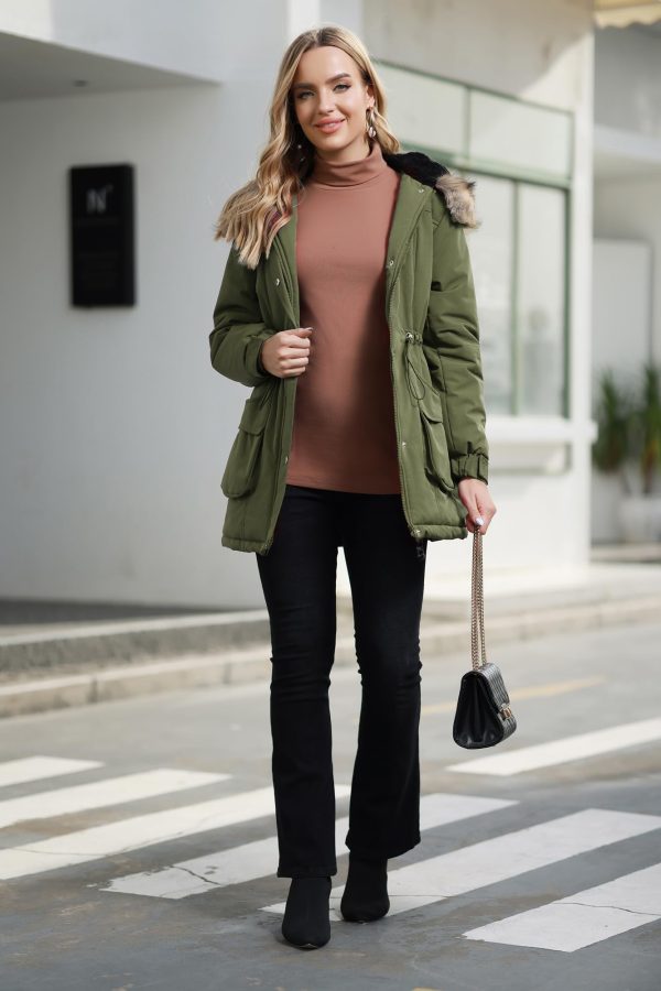Womens Maternity 3 in 1 Thickened Outwear Fleece Lined Coat Winter Warm Hooded