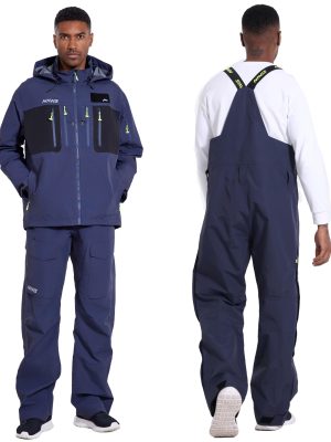 PRO Men's Fishing Rain Suit - 3-Layer Waterproof Breathable Wader Set Jacket&Bib Pant,Foul Weather Gear