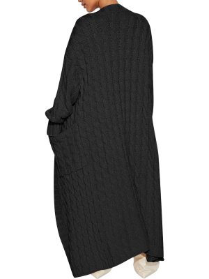 Womens Long Cardigan Sweaters 2025 Fall Open Front Coat Long Sleeve Cable Knit Maxi Outerwear Trendy Jacket Clothes