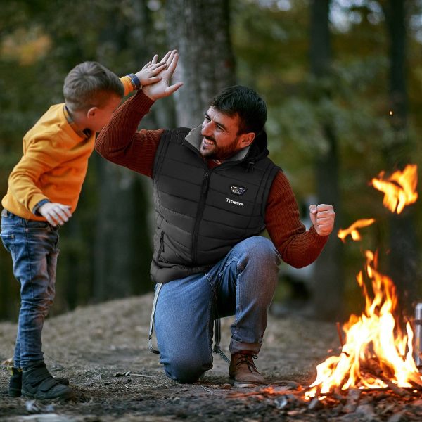 Men's Heated Vest with Retractable Heated Hood and Battery Pack for Hunting/Hiking (Black & Next Camo G2, S-XXXL)