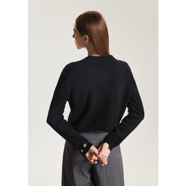 Womens Super Lightweight Worsted Deep V-Polo Cashmere Sweater Pullover for Spring and Summer Keep 37.5 Warm