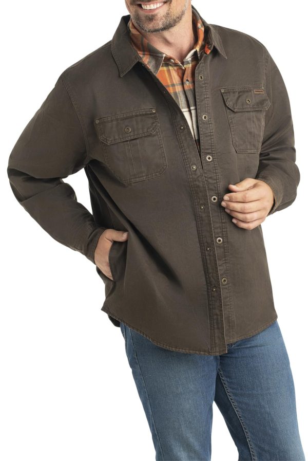 Journeyman Shirt Jacket Flannel Lined Shacket for Men Water-Resistant Coat Rugged Fall Clothing