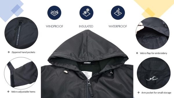 100% Waterproof Swim Parka, Hooded Warm Scuba Coat Surf Jacket for Men and Women