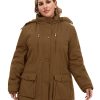 Women's Winter Plus Size Thickened Cotton Coat with Detachable Hood