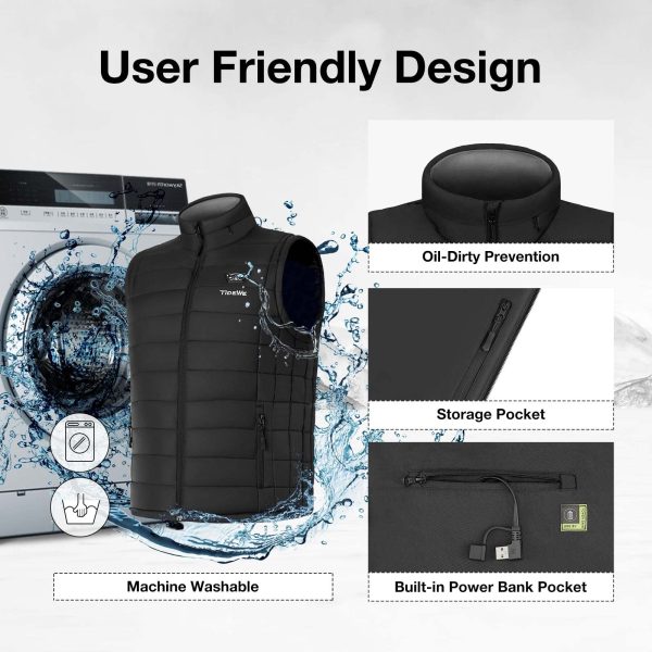 Men's Heated Vest with Retractable Heated Hood and Battery Pack for Hunting/Hiking (Black & Next Camo G2, S-XXXL)