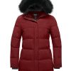 Women's Plus Size Winter Long Quilted Thicken Puffer Coat with Faux Fur Hood