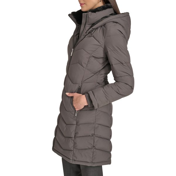 Women's Long Chevron Bib-Front Lightweight Jacket