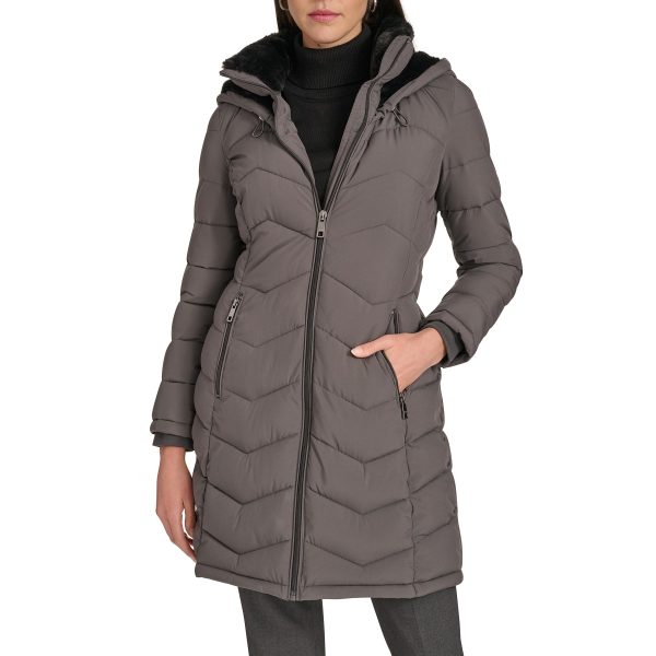Women's Long Chevron Bib-Front Lightweight Jacket