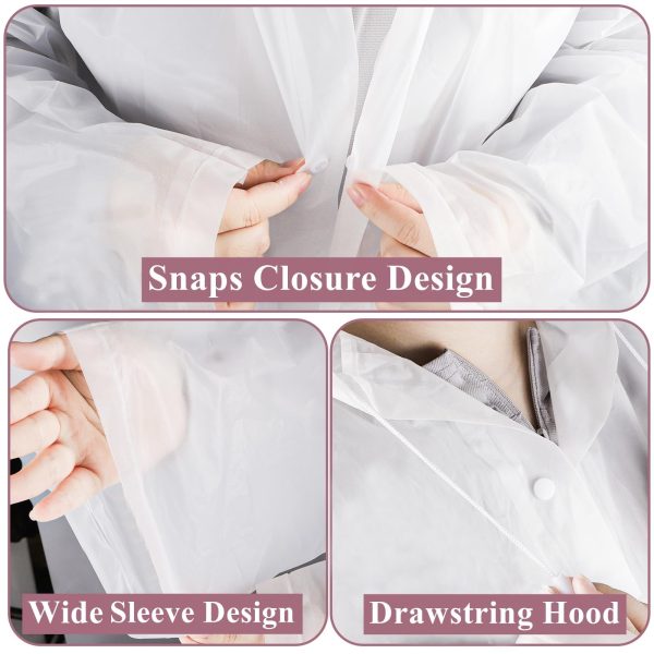12 Pack Rain Ponchos for Adults, Reusable Raincoat with Drawstring Hood, Portable EVA Rain Jackets for Women Men, Waterproof