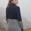 Herringbone Wool Coat Cardigan for Women