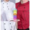 Unisex Chef Coat Long Sleeves/Short Sleeves Double-Breasted Kitchen Chef Uniform