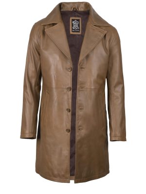 Leather Coat Men - Stylish Car Coat Long Leather Jacket Men
