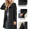 Long Rain Coat for Women Packable Rain Jacket Womens Waterproof Raincoat Lightweight Hooded Windbreaker Trench Coat